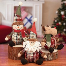 New Christmas Decor Set: Santa Doll, Snowman, Elk Table Ornaments  Noel Gifts