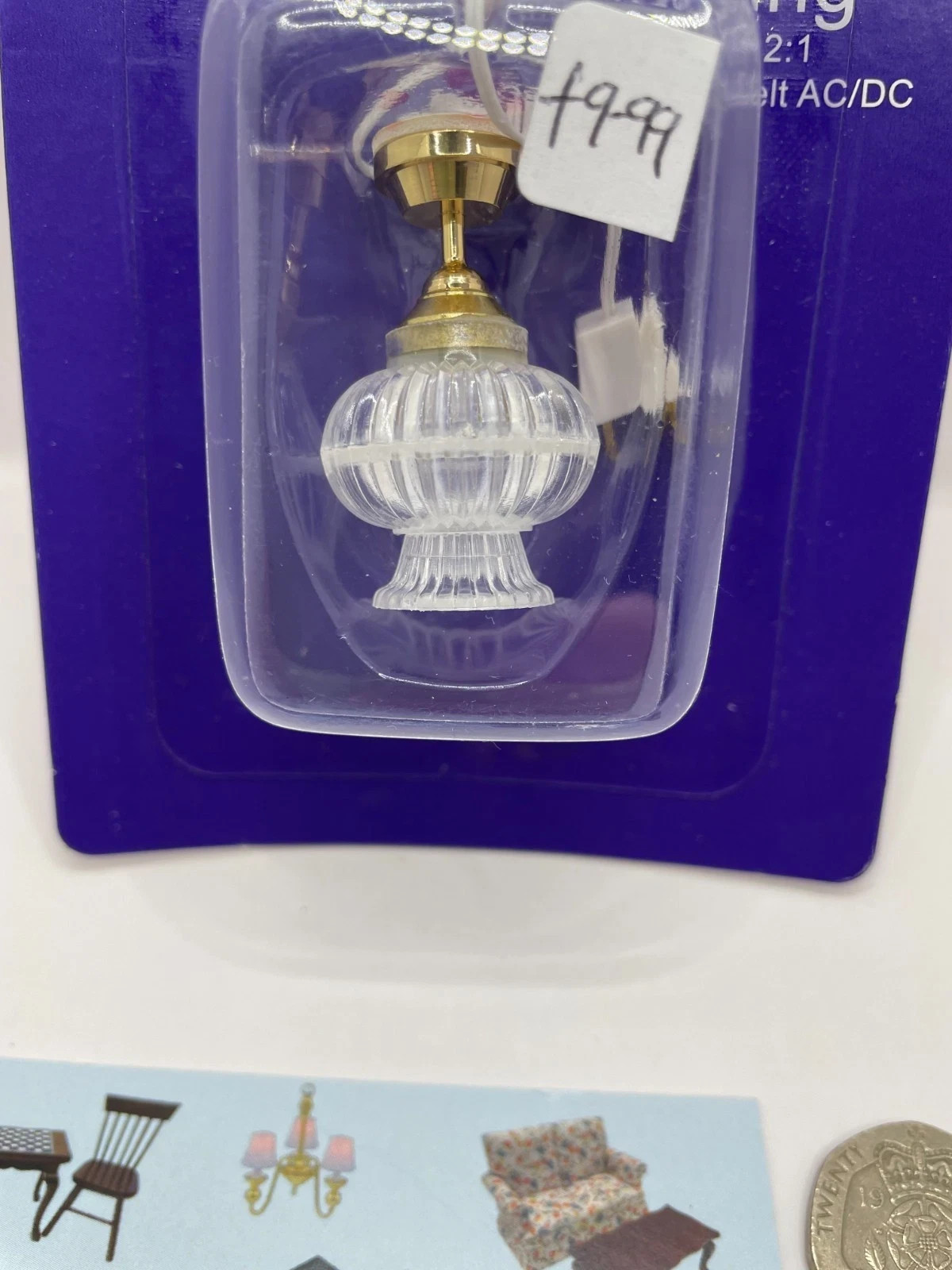 Dolls House Ceiling Light Crystal Lantern 12V Lighting Miniature 1:12 Scale (D)