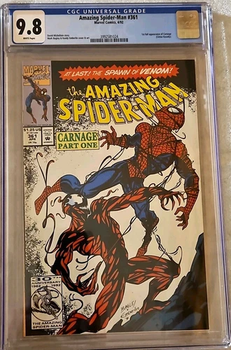 Amazing Spiderman #361 CGC 9.8 White Pages 1st Carnage