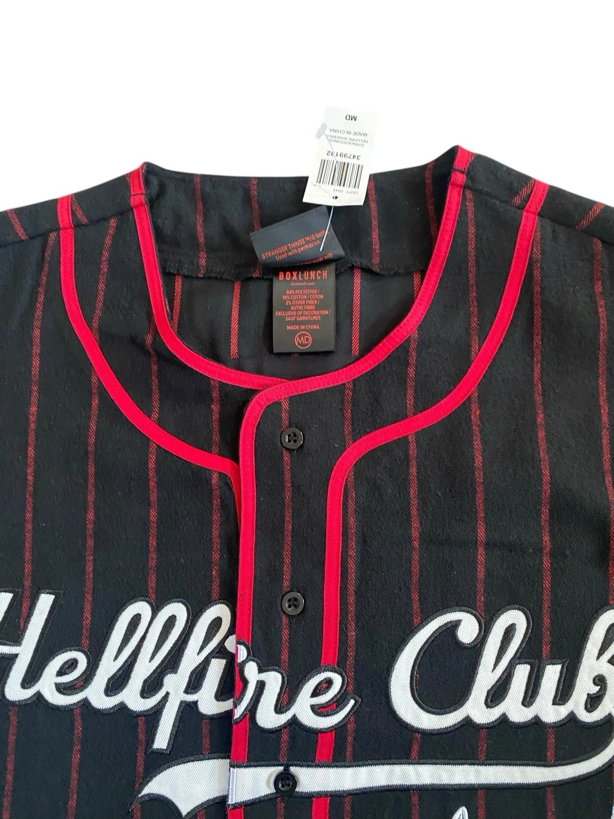 Stranger Things Hellfire Club Striped Baseball Jersey