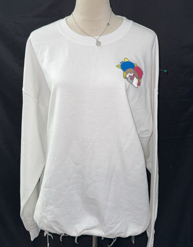 Sanrio Little Twin Stars Crew Neck Sweatshirt White Ripple Junction XL EUC