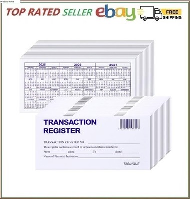24 PCS Check Registers for Personal Checkbook, Easy to Read Checkbook Register