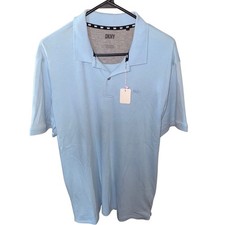 DKNY Men's Light Blue Short Sleeve Polo Shirt Size L