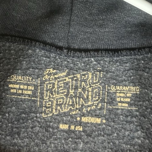 ILLINOIS FIGHTING ILLINI Hoodie Mens Medium Gray Retro Brand College NCAA Casual - Picture 3 of 10