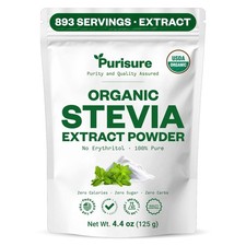 Organic Stevia Extract Powder,Zero Calorie, Pure 4.41 Ounce Pack of 1