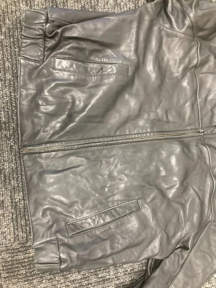 Dockers Men’s Black Leather Jacket Size XXL Full Zip Casual Coat - Image 4 of 4