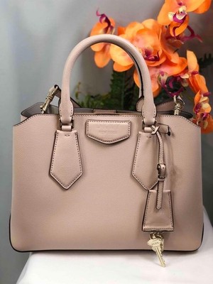 Liked New~DKNY ''Sullivan'' Pink Saffiano Leather Triple Compartments Satchel Bag