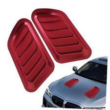 2PCS Car Hood Vents, Hood Scoops for Cars, Decorative Intake Scoop Turbo Red