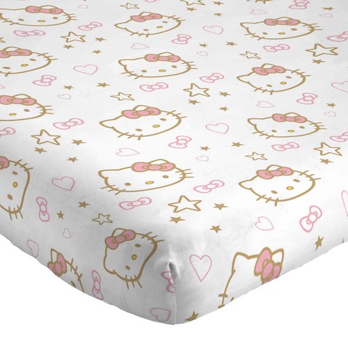 Hello Kitty Set Lenzuola Queen Size - Super Morbido 4 Pezzi Stelle e Cuori Biancheria da Letto... - Foto 2 di 7