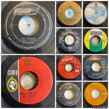 19 Vintage 7 Vinyl Record Lot 45 RPM Brenda Lee Tom Jones Bobby Rydell Oldies
