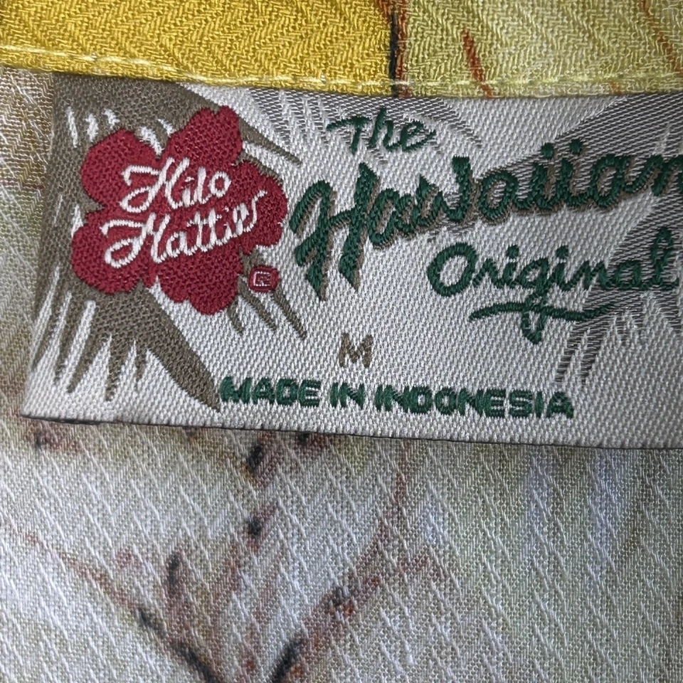 Camisa de campamento Hawaiana Aloha con estampado de plátano vintage para mujer Hilo Hattie talla mediana Foto 4 de 4