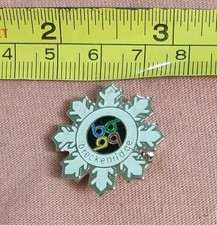 Broche revers chapeau émaillé vintage Breckenridge station de ski Colorado flocon de neige