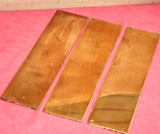 THREE VINTAGE, ANTIQUE SOLID BRONZE POLISHED FINGER, DOOR PLATES, HEAVY