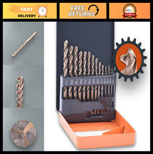 13-Piece HSS Cobalt Drill Bit Set 1/16" to 1/4" - M35 Steel, 3-Flute Design, Met