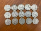 Franklin Silver Half Dollars Lot of (15) 1950's 90% Silver