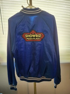 Vintage Showbiz Pizza Place Employee Jacket Blue Large
