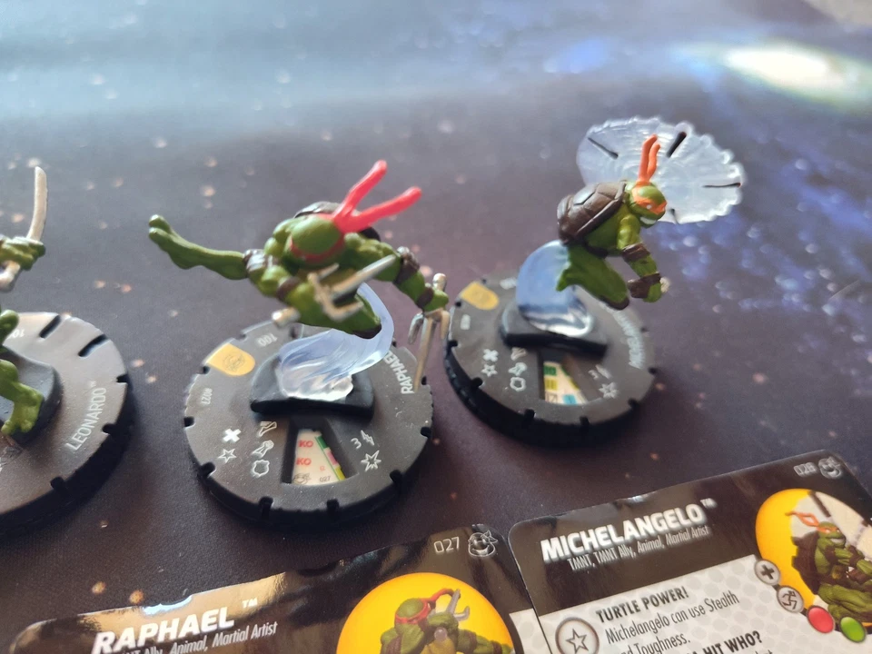 TMNT Heroes in a Half-Shell Heroclix TURTLES Juego Súper Raro Lote 025 026 027 028 Foto 4 de 4
