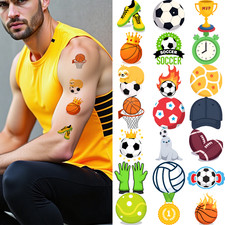 63pcs Temporary Tattoo Cartoon Eagles Baseball Volleyball For Girls Cheeks Arms