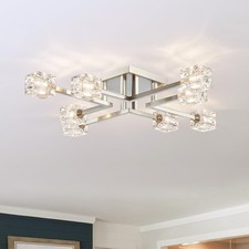 Modern Semi Flush Mount Ceiling Light Sputnik Chandeliers, 31.5" Industrial C...