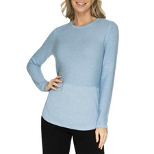 Womens Advent Sweater Lightweight Cotton Blend Textured Light Blue X-Large XL