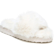 Sam Edelman Jinnie Fluffy Slide Slippers Ivory Size 8 240143