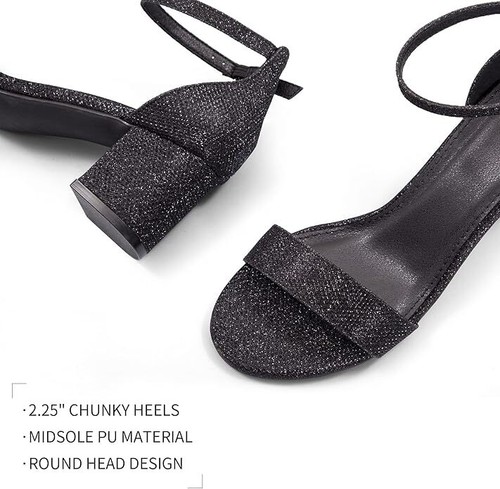 Zapatos de salón MySoft para mujer punta abierta con correa ajustable para el tobillo y tacón bloque - Imagen 4 de 12
