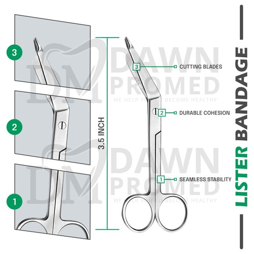 Lister Bandage Scissors EMT First Aid Surgical Medical Instrument German Grade - Picture 3 of 29