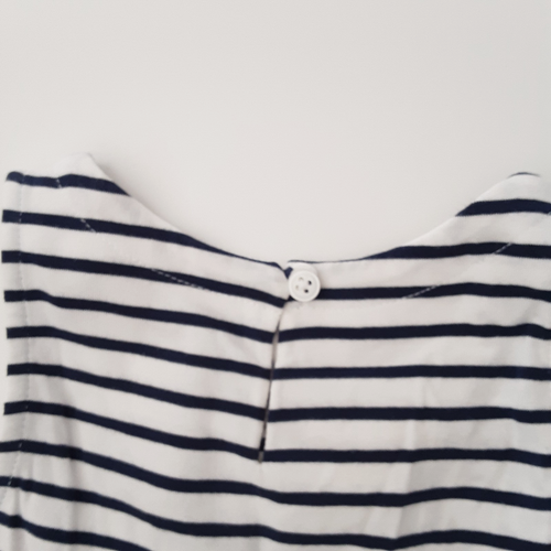 Carters Girls Size 4T Sleeveless Hi-Low Dress Navy White Nautical Stripes - Picture 6 of 9