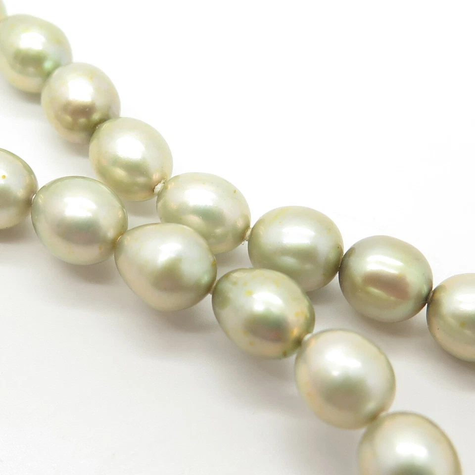 925 Sterling Silver Real Pearl Ball Chain Necklace 16" - Image 3 of 4