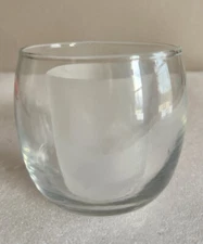 Clear Glass Votive Candle Cup with Frosted Candle Holder Inside 