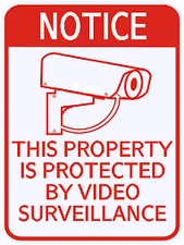 VIDEO SURVEILLANCE CAMERA SIGN CCTV - 3M REFLECTIVE METAL HEAVY DUTY OUTDOOR