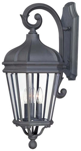 Minka Lavery Harrison 3 Light Outdoor Wall Mount, Coal - Picture 1 of 2