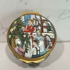 Halcyon Days Victorian Enamel Box Christmas Tree Made in England