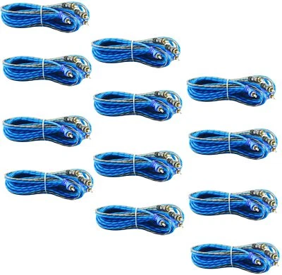 AUDIOBANK 12 Pcs | 2 RCA to RCA Interconnect HiFi Audio Cable Male Connector Wire 3 Feet