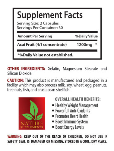 immune support vitamin c - ACAI BERRY 1200 immune system herbs fat 2BOTTLE - Picture 2 of 12
