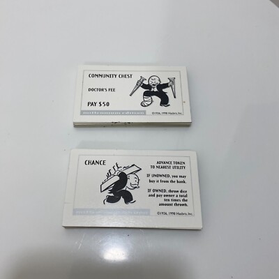 Monopoly Millenium Edition Replacement Chance Community Chest Cards Vintage