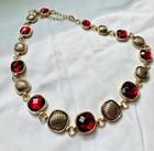 Necklace Costume Jewelry Designer signed Wow Vintage Napier Ruby Red jelly Gold