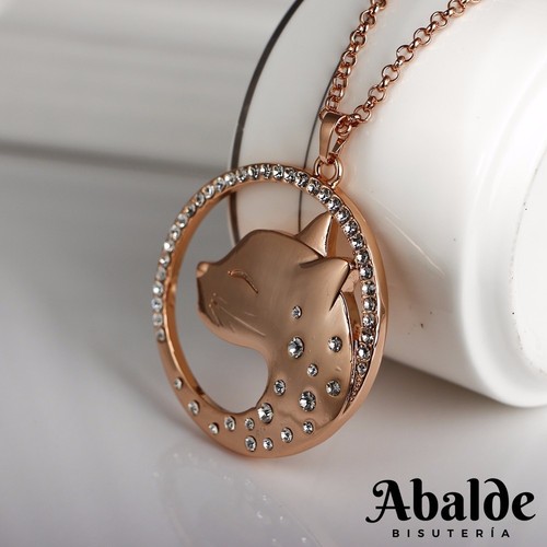 Collar Colgante Joya Mujer Diseño Leopardo Con Circonitas Oro Plata Regalo - Imagen 11 de 12