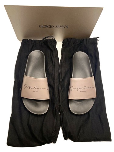 Giorgio Armani Men's Rubber Gray/Black Sandals 7 US (40 Eu) IT X2P069 NIB $295 - Picture 9 of 10