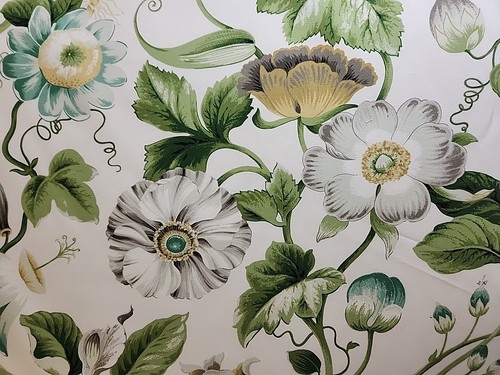 P Kaufmann Fabric Keilani Green Tea Cotton Floral Tropical Disc 5YD + 10 In - Picture 12 of 13