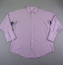 Brooks Brothers Shirt Mens XL Purple Lavender Regent Flip Cuffs Non Iron 17-33