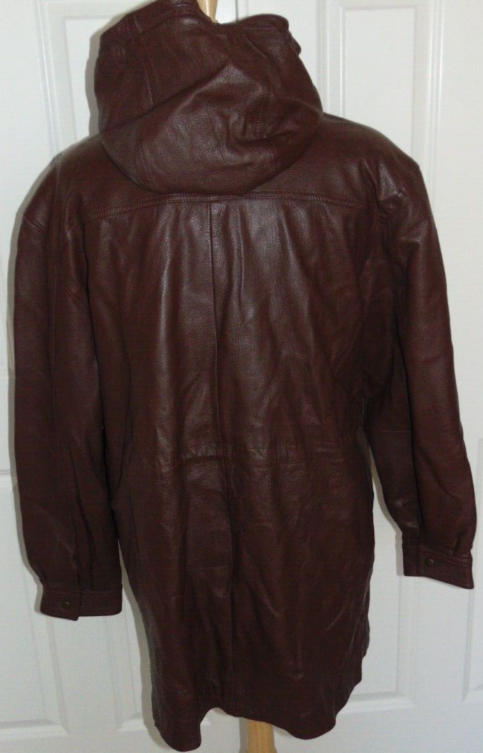 MEN'S ORVIS LEATHER HOODED CAR COAT PARKA 2XL eBay