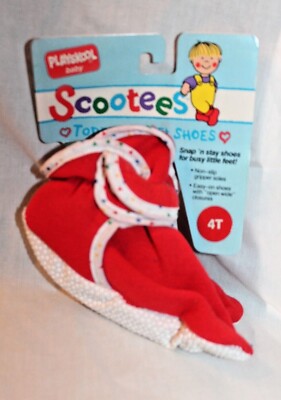 NEW IN PACKAGE 1991 VINTAGE PLAYSKOOL SCOOTEES TODDLER SOFT SHOE 4T RED 