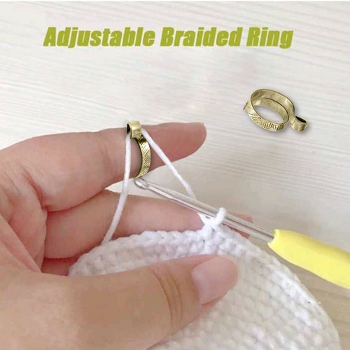 Ring Type Knitting Tools Adjustable Knitting Loop Crochet Accessories Finger - Picture 3 of 14