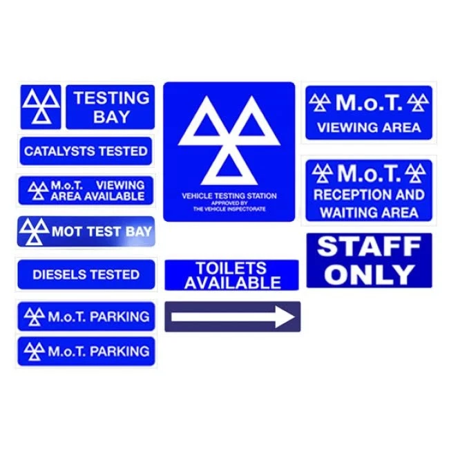 BUTTS OF BAWTRY Deluxe MOT Signage Pack / DVSA/VOSA Sign pack - FREE DELIVERY - SMS1002