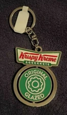 Krispy Kreme Bowtie Logo Spinner Key Chain - NWT