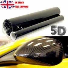 152*30CM 5D HIGH GLOSS Black Carbon Fiber Vinyl Wrap Adhesive Air Bubble Releas