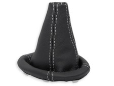 FÜR KIA PICANTO SA 03-07 SCHALTMANSCHETTE SCHALTSACK NATURLEDER NAHT WEISS