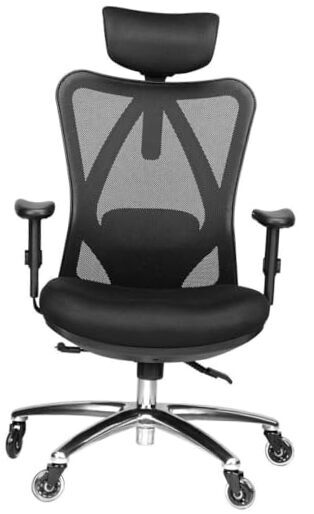 Ergonomic Office Chair - Adjustable Desk Chair with Lumbar Support and Black-image