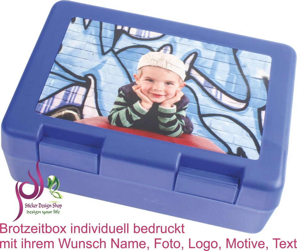 Brotbox Brotzeitbox Brotdose individuell bedruckt Wunsch Namen Foto Motive Text